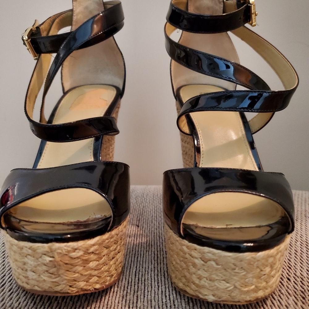 Michael Kors womens patent leather wedge
